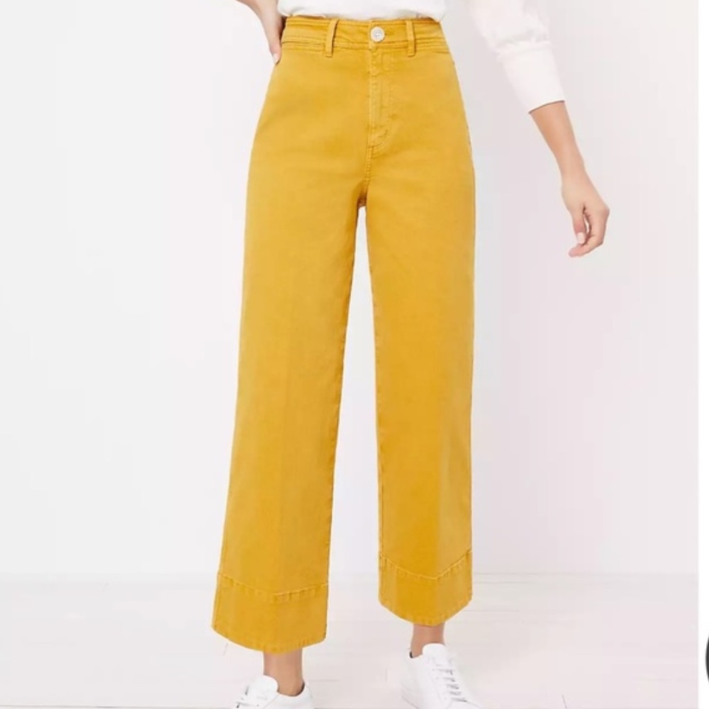 LOFT High rise wide leg jeans, Golden Grass, Sz 29, EUC